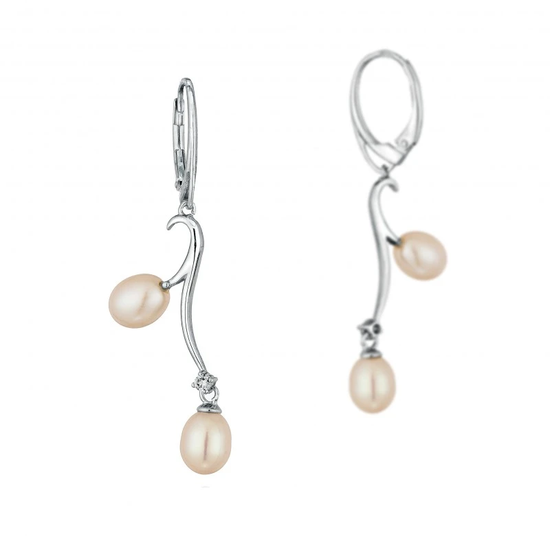 Обеци Swan Pearls CAA004 Бели Перли, Сребро 925