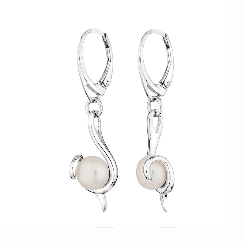 Обеци Swan Pearls CAA025E Бели Перли, Сребро 925