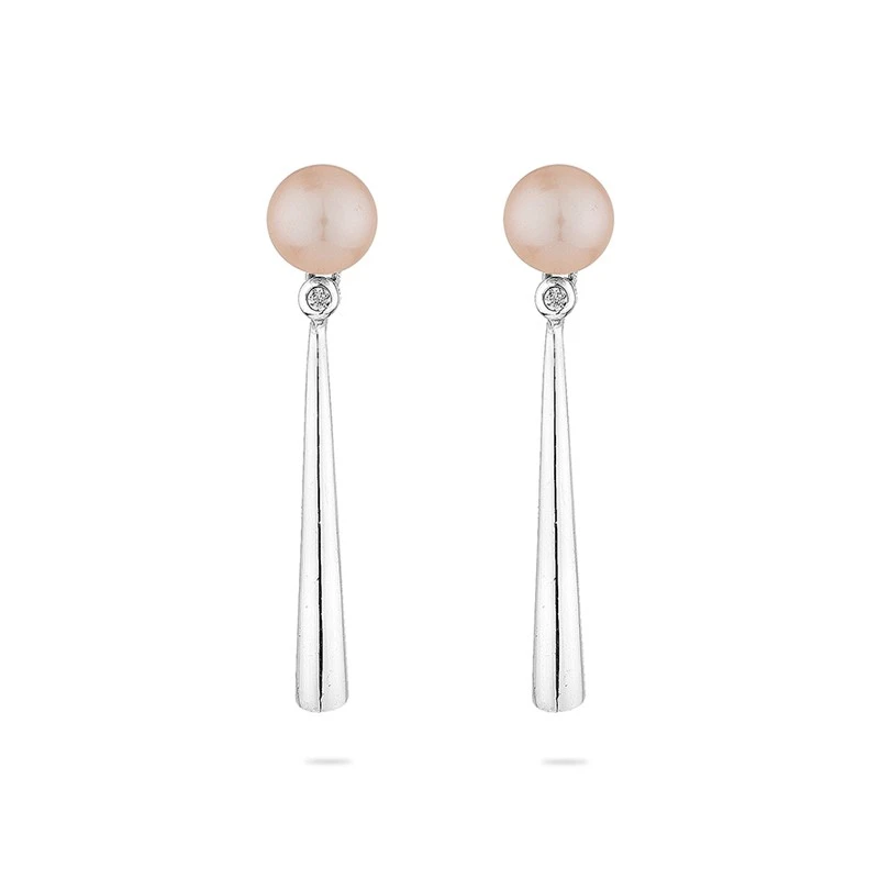 Обеци Swan Pearls CAA046P Розови Перли, Сребро 925