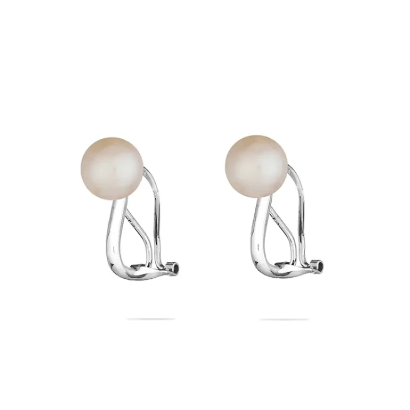 Обеци Swan Pearls CLIPS8W Бели перли, Сребро 925