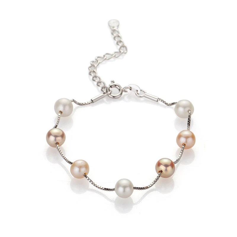 Гривна Swan Pearls D009BM, Мулти , Сребро