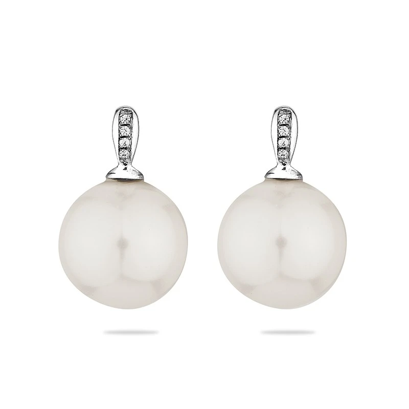 Обеци Swan Pearls D0499EW Майка На Перлите, Бял, Сребро 925