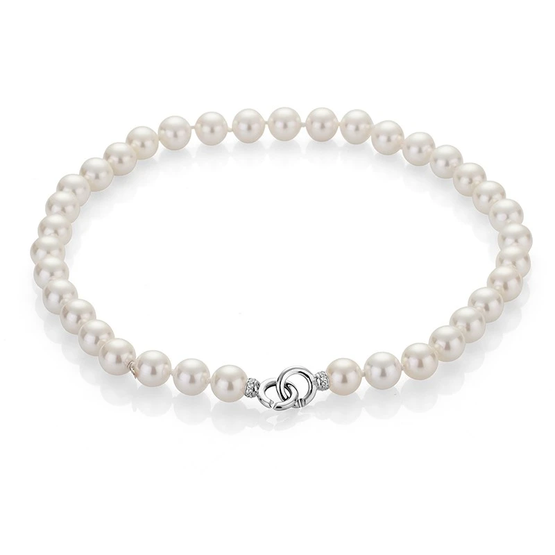 Колие Swan Pearls D049NW, Бели, Колекция Майка На Перлите, Сребро