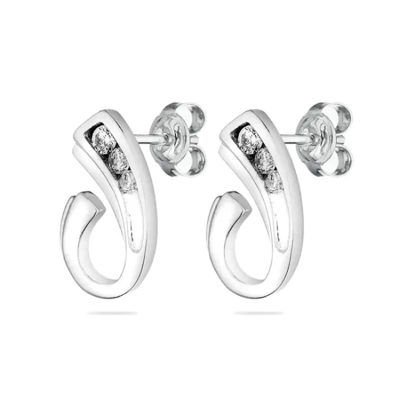 Обеци Swan Pearls END041E Цирконий, Сребро 925