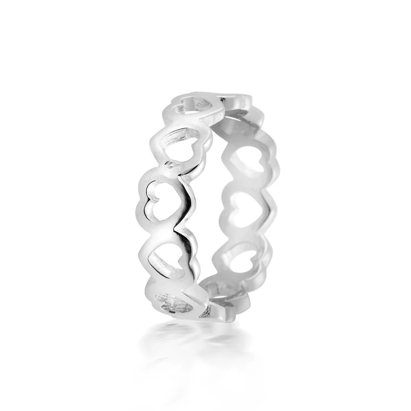Пръстен Swan Pearls END511R, Сърца , Сребро