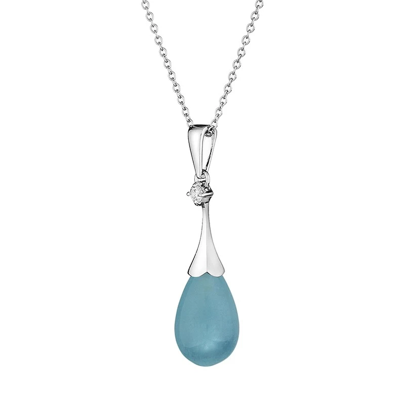 Колие Swan Pearls GL130SN Аквамарин, Сребро 925