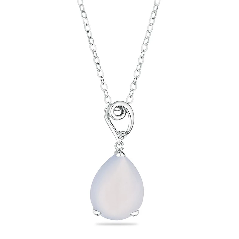 Колие Swan Perls GL779CN, Халцедон , Сребро