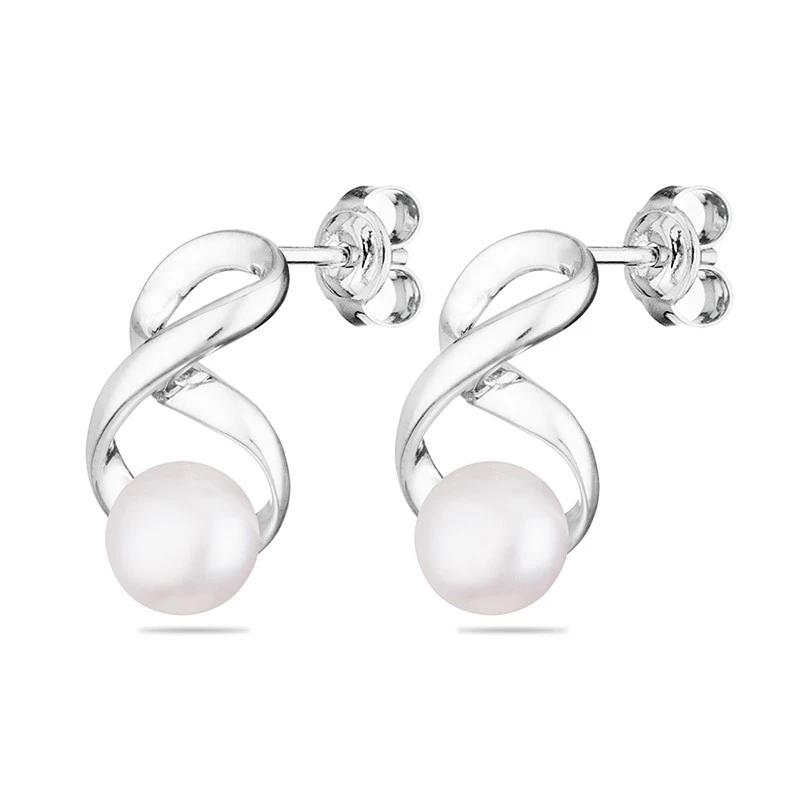 Обеци Swan Pearls IE0317W Бели Перли, Сребро 925