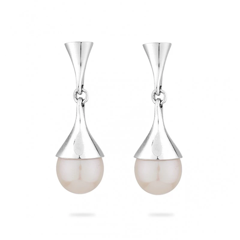 Обеци Swan Pearls IE0385W Бели Перли, Сребро 925, Перли