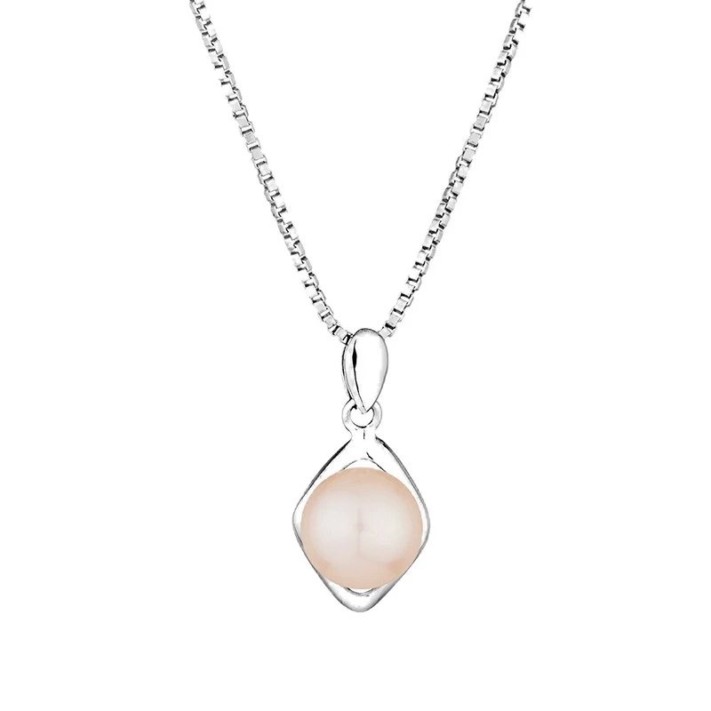 Колие Swan Pearls IEP0104P, Розова Перла Ромб, Сребро