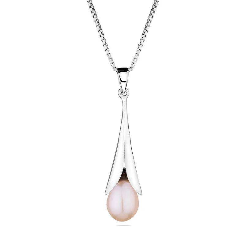 Колие Swan Pearls IEP0342P, Розови Перли, Сребро