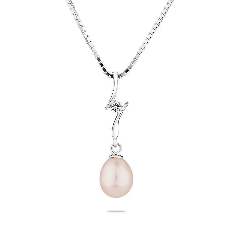 Колие Swan Pearls IP0408W, Бяла Перла, Сребро