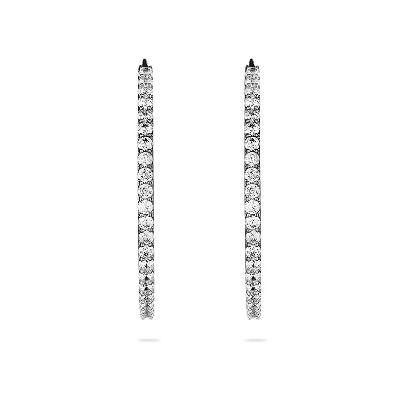 Обеци Swan Pearls JT593E Халки, Сребро 925, Цирконий