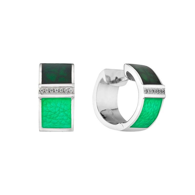 Обеци Swan Pearls PJ879E Зелен Цвят, Сребро 925