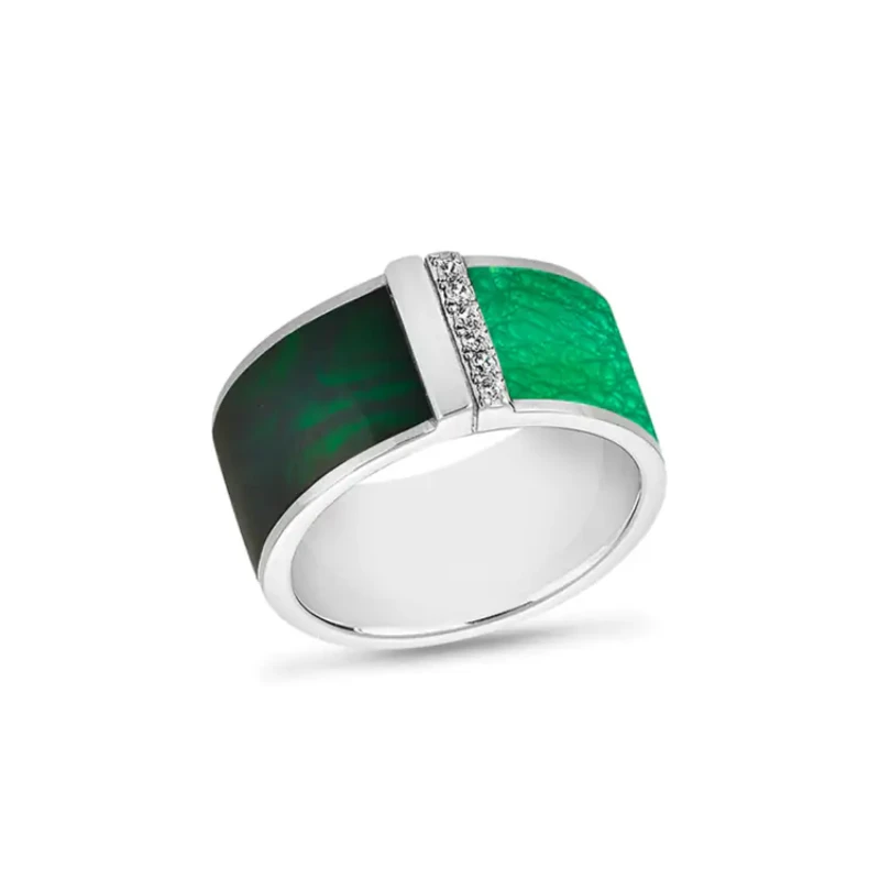 Пръстен Swan Peаrls PJ879R7, В Зелен Цвят, Сребро