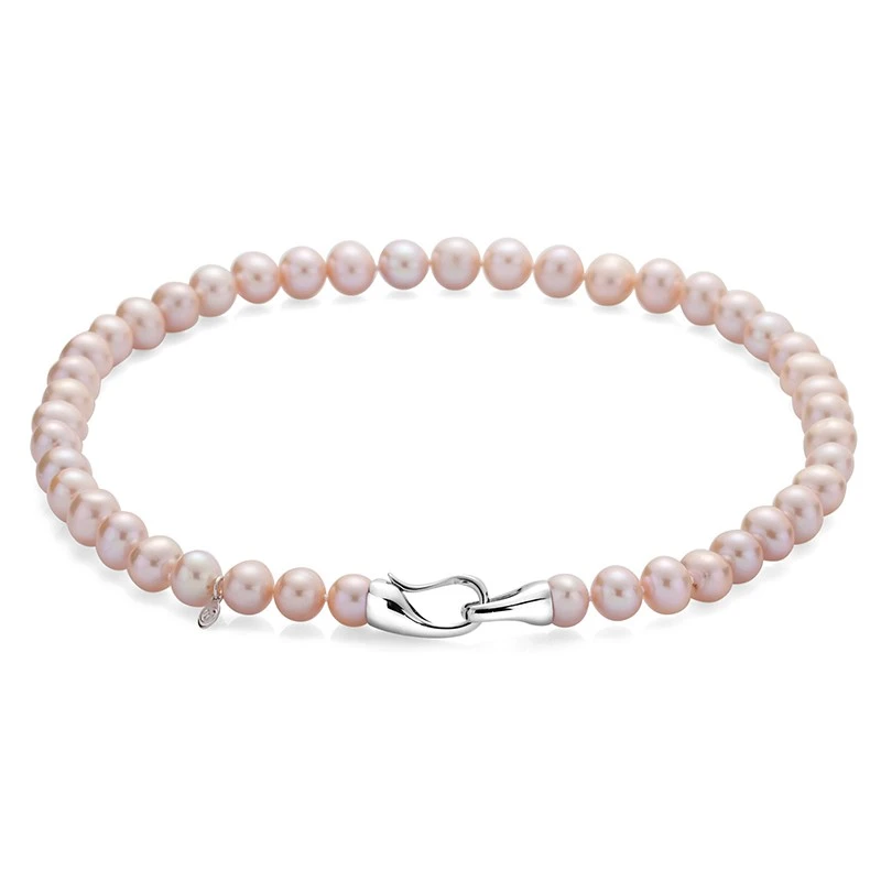 Колие Swan Pearls R1053NR, Розови Перли, Сребро