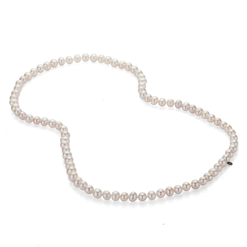 Колие Swan Pearls R10L80NW, Бели Перли, Сребро