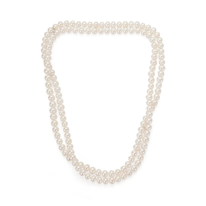 Колие Swan Pearls R10L80NW, Бели Перли, Сребро