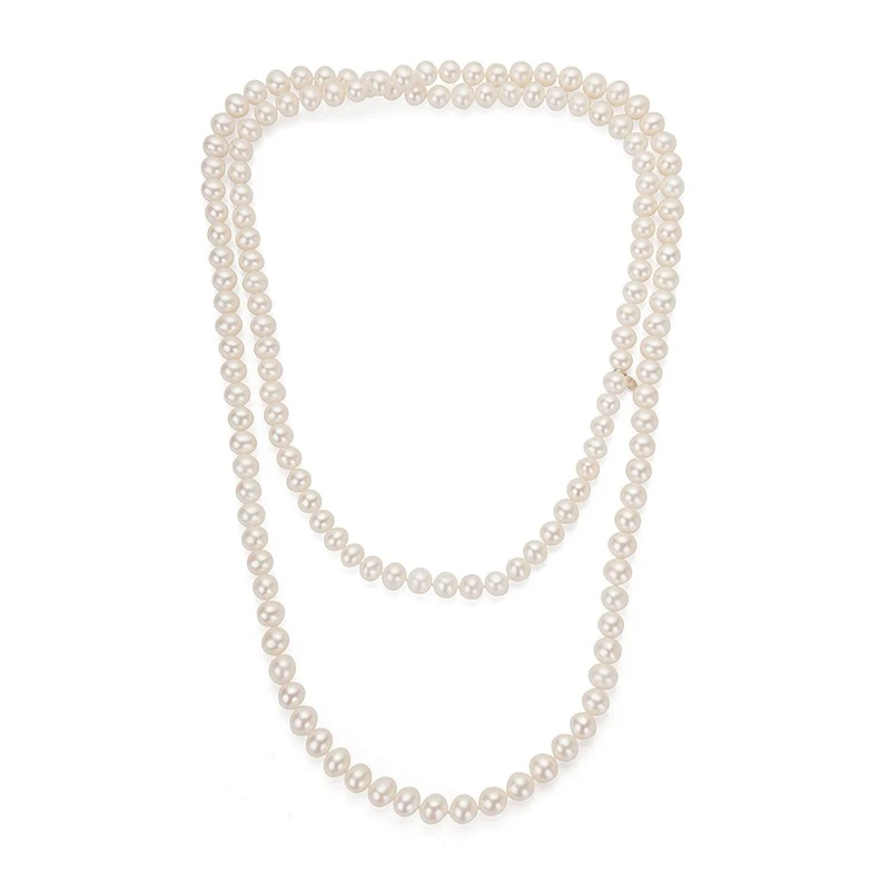 Колие Swan Pearls R10L80NW, Бели Перли, Сребро