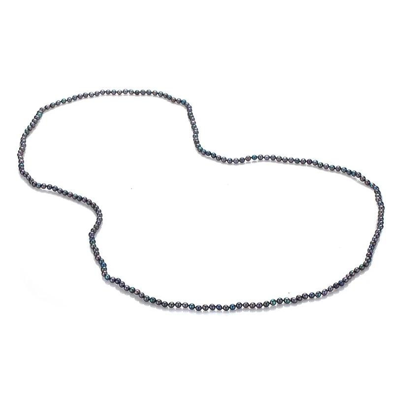 Колие Swan Pearls R5L126NB, Черни Перли, Сребро