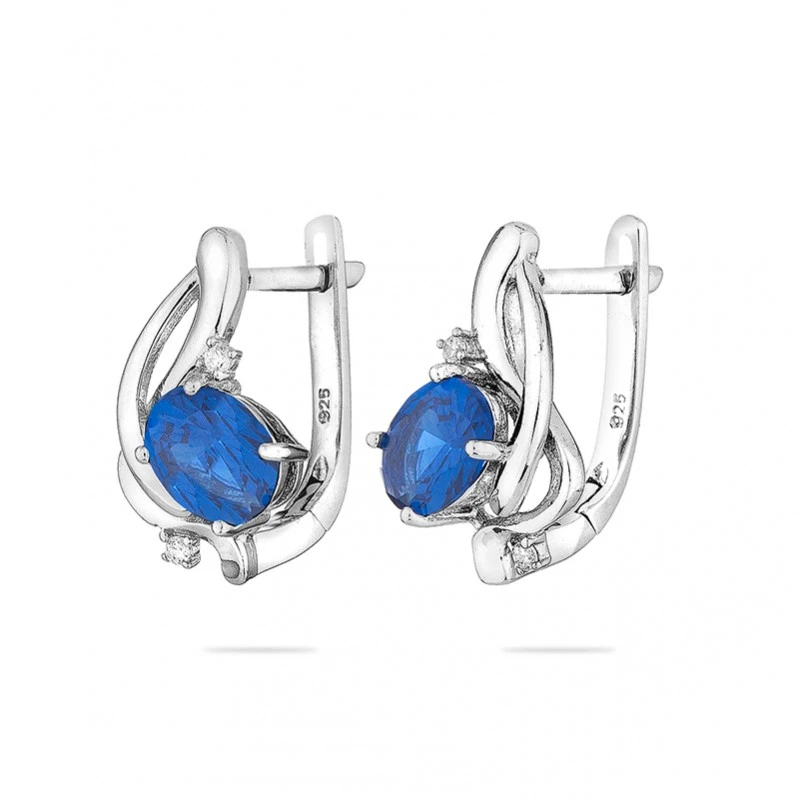 Обеци Swan Pearls SAP164E Сапфир, Сребро 925