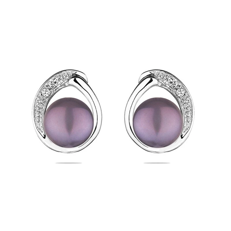 Обеци Swan Pearls SE0029B Черни Перли, Сребро 925, Перли