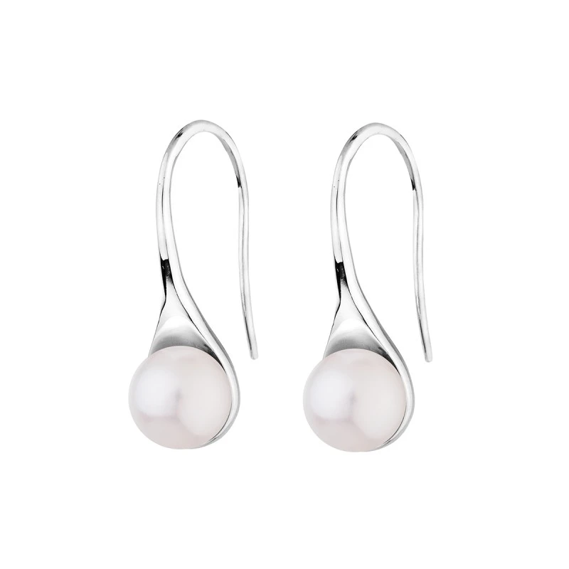 Обеци Swan Pearls SH074EW Бели перли, Сребро 925