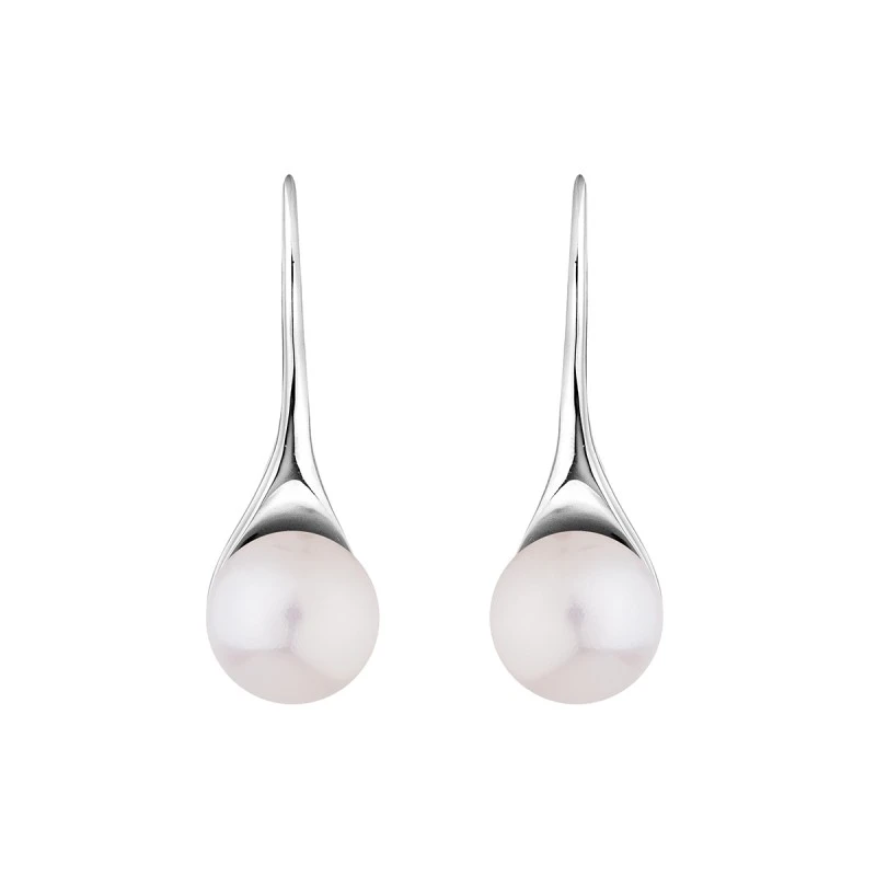 Обеци Swan Pearls SH074EW Бели перли, Сребро 925