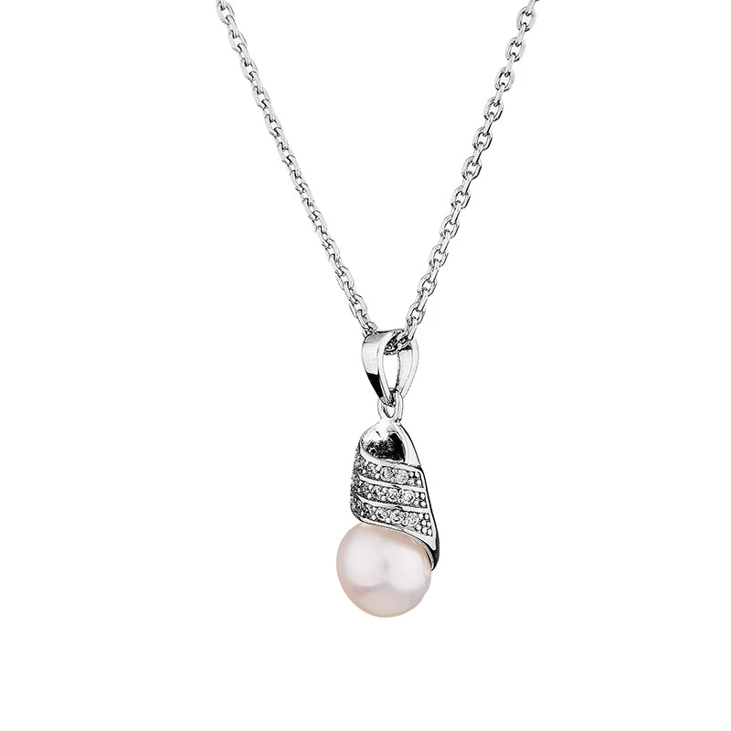 Колие Swan Pearls SH07NW, Бели перли, Сребро 925