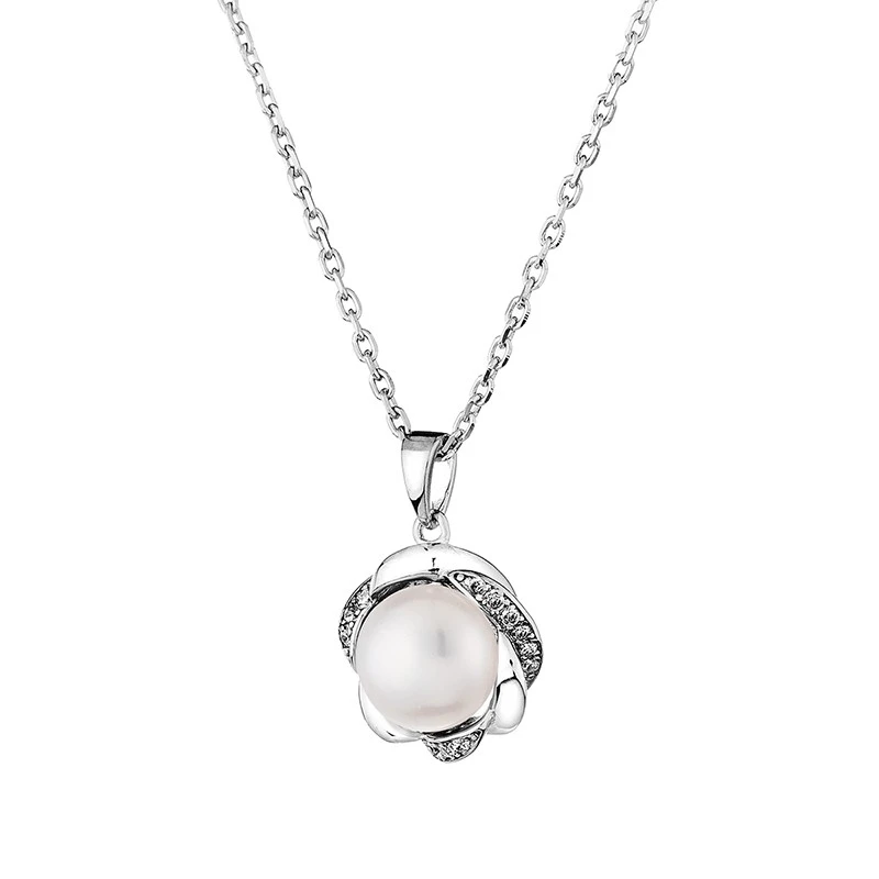 Колие Swan Pearls SH153NW Бяла перла, Сребро 925