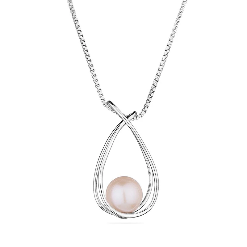 Колие Swan Pearls SP0474, Бяла Перла, Сребро