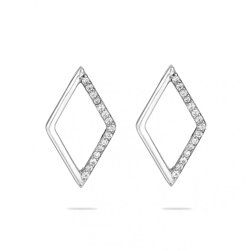 Обеци Swan Pearls XH1658E Ромб, Сребро 925, Цирконий