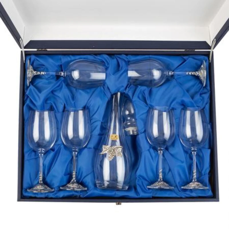 Комплект за вино FREITAS & DORES Декантер + 6 чаши F05422, С метален обков