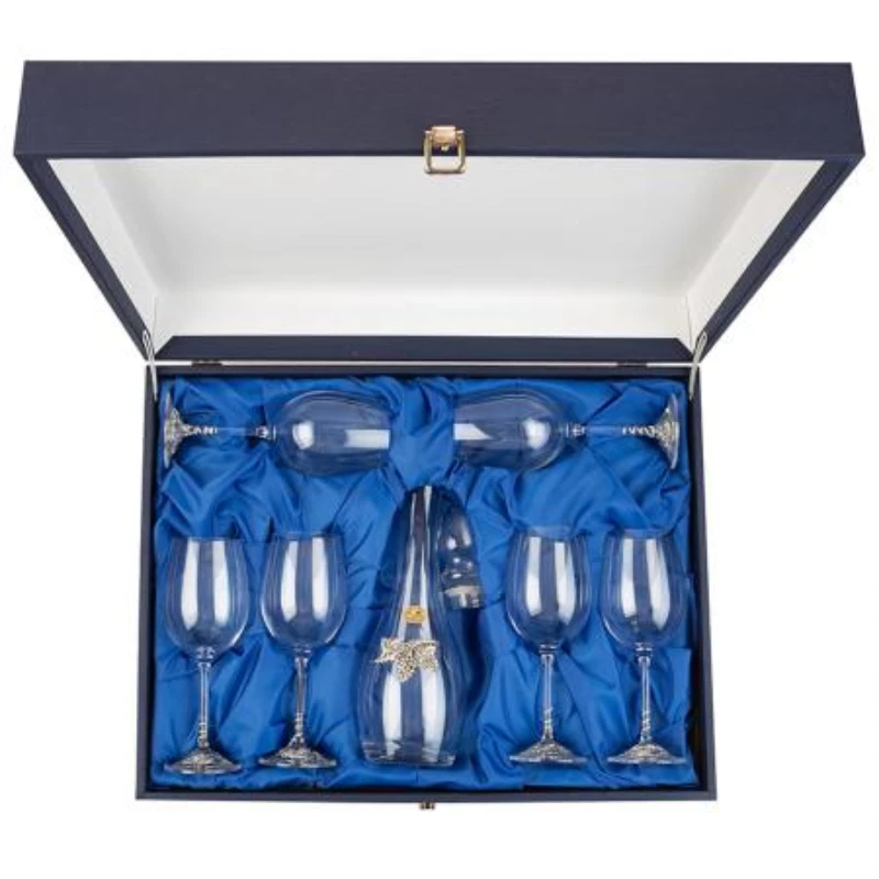 Комплект за вино FREITAS & DORES Декантер + 6 чаши F05422, С метален обков