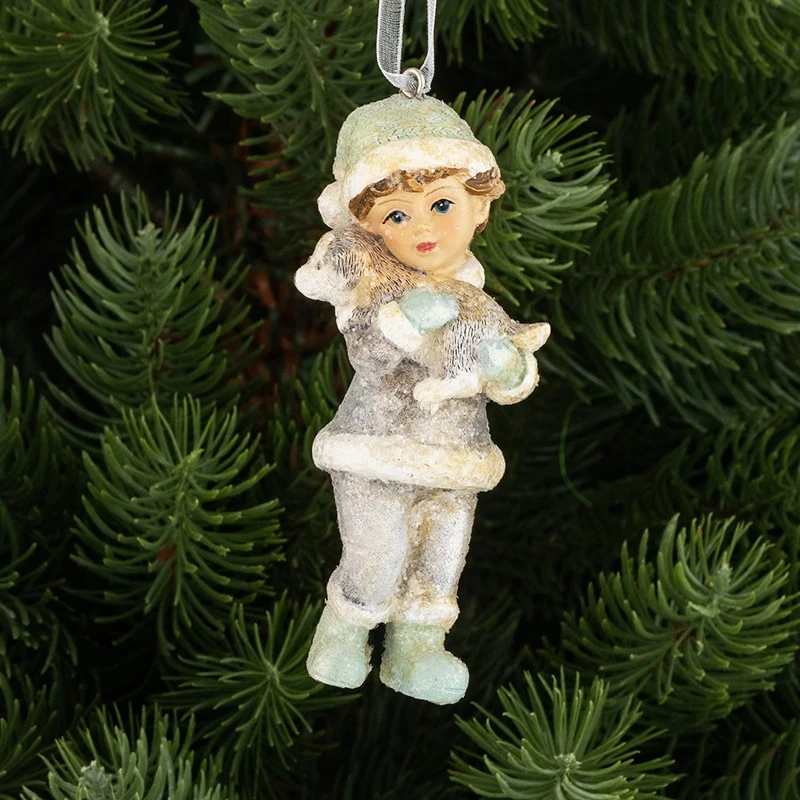 Коледна фигурка Димс-92 Момче с кученце