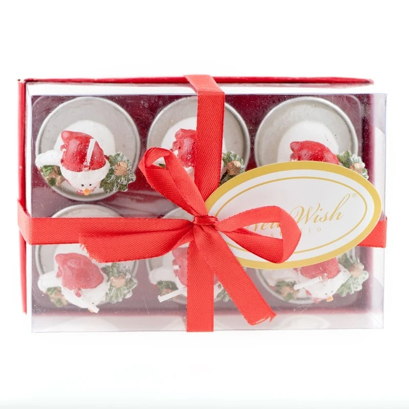 Коледни свещи снежко 6 бр. MH35, Многоцветни, 6 см