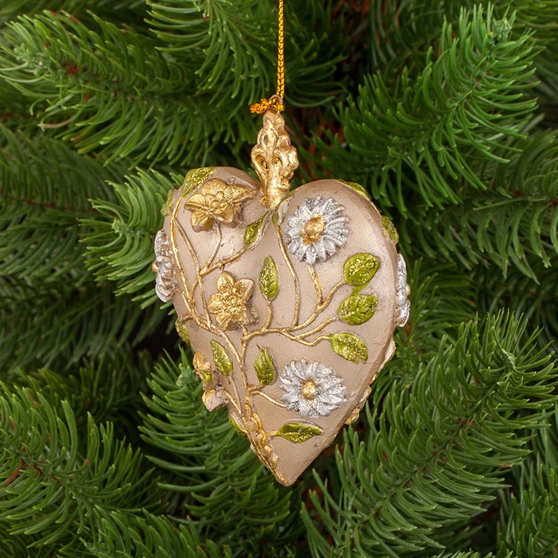 Играчка Димс-92 Коледна играчка сърце, полирезин, ID014005