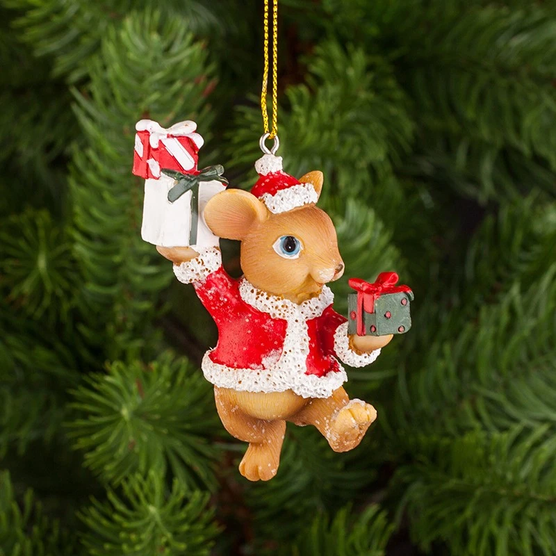 Коледно мишле с подаръци Димс-92, KN051A, 10см