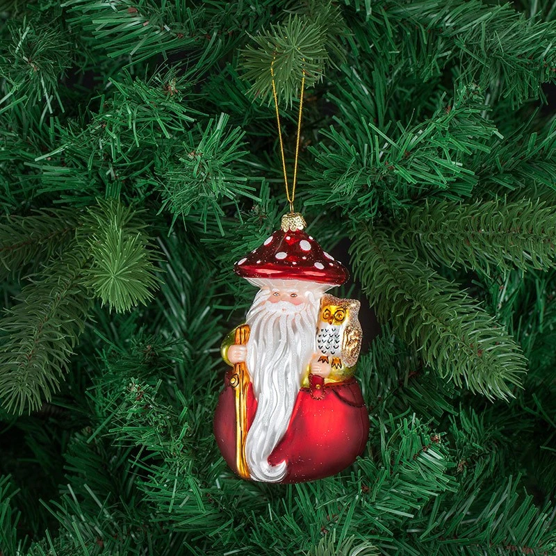 Коледна играчка Димс-92 Дядо Коледа L047, стъкло, 15 см