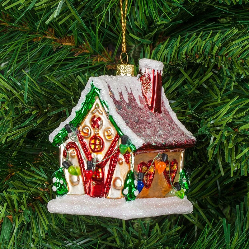 Коледна играчка Димс-92 Къща L087, стъкло, 11,5 см