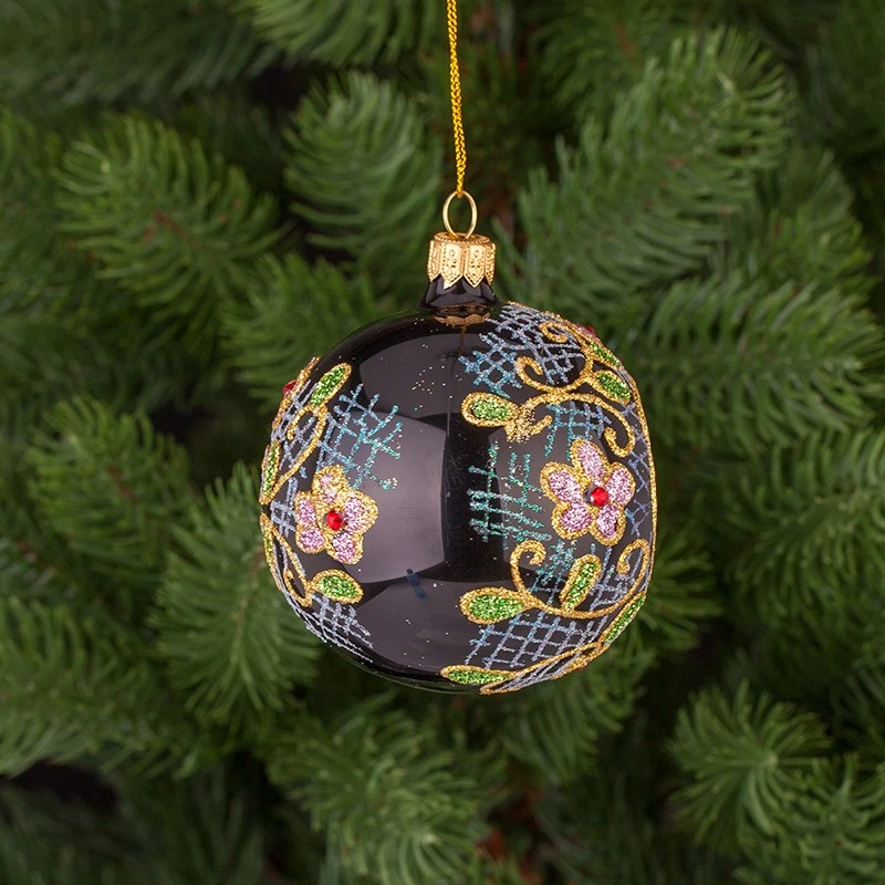 Коледна топка Димс-92 RM02103S, Стъкло, Многоцветна, 8 см