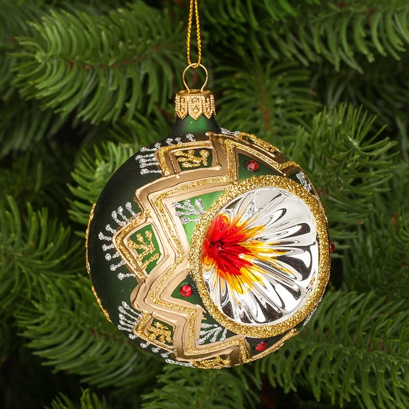 Коледна топка Димс-92 RM02604S, Стъкло, Многоцветна