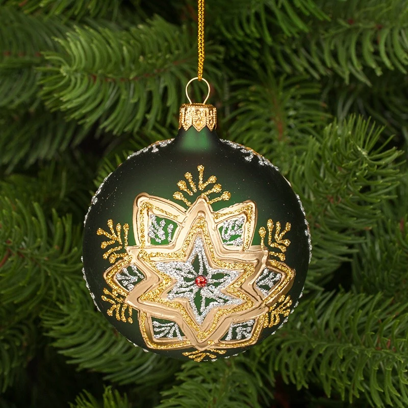 Коледна топка Димс-92 RM02604S, Стъкло, Многоцветна