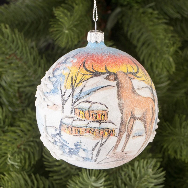 Коледна топка Димс-92, Стъклена, Елен