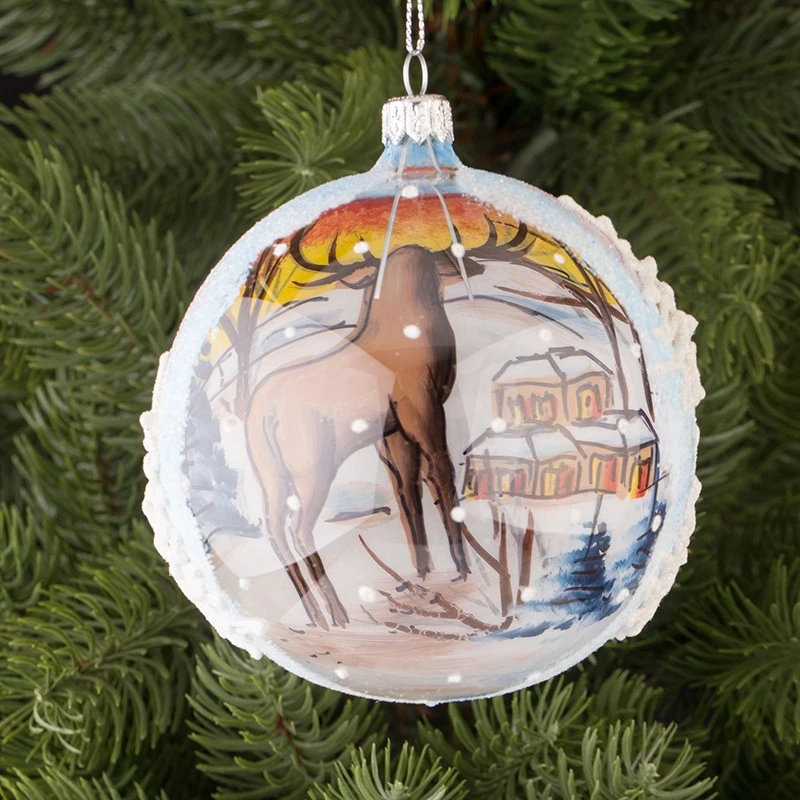 Коледна топка Димс-92, Стъклена, Елен