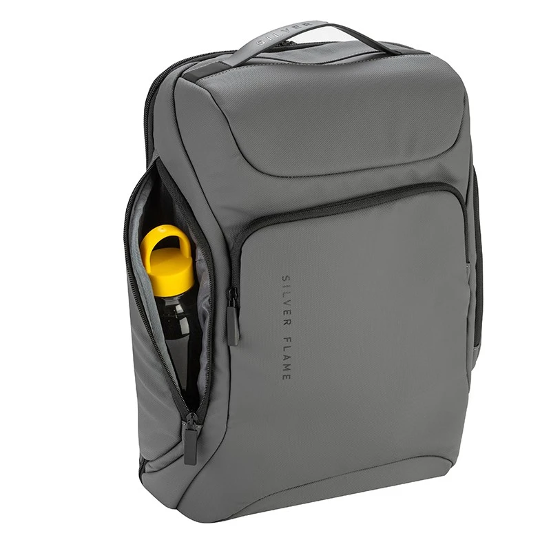 Раница за лаптоп с вграден USB порт Silver Flame, K001, Сива