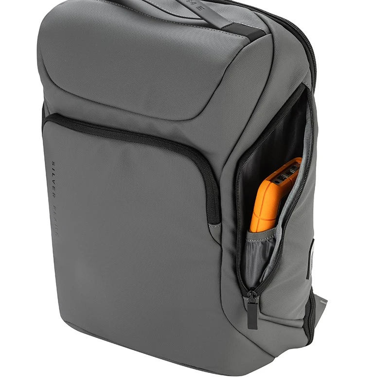 Раница за лаптоп с вграден USB порт Silver Flame, K001, Сива