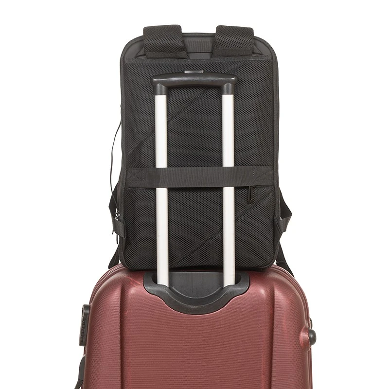 Раница за лаптоп с вграден USB порт Silver Flame, K004, Черна