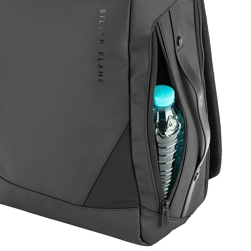 Раница за лаптоп с вграден USB порт Silver Flame, K004, Черна