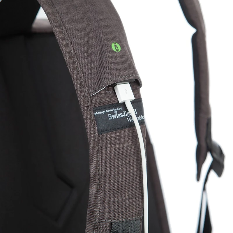 СМАРТ РАНИЦА ЧЕРНО И ТЪМНО СИВО SWISSDIGITAL